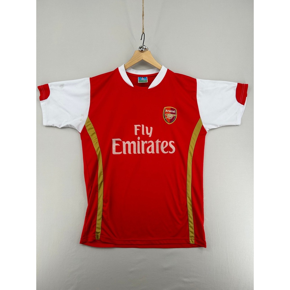 Men's Arsenal FC Van Persie 11 Fly Emirates Jersey Red White Soccer Shirt Sz M